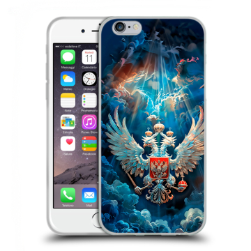 Пластиковый чехол на Iphone 6s с принтом Герб флаг России Пластиковый чехол на Iphone 6s с принтом Герб флаг России