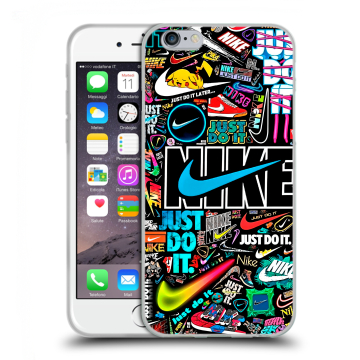 Пластиковый чехол на Iphone 6s с принтом найк nike черный Пластиковый чехол на Iphone 6s с принтом найк nike черный