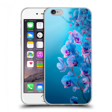 Пластиковый чехол на Iphone 6s с принтом голубые орхидеи Пластиковый чехол на Iphone 6s с принтом голубые орхидеи