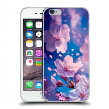 Пластиковый чехол на Iphone 6s с принтом цветы бабочки Пластиковый чехол на Iphone 6s с принтом цветы бабочки