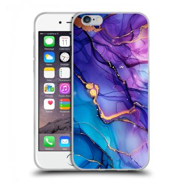 Пластиковый чехол на Iphone 6s с принтом синий мрамор Пластиковый чехол на Iphone 6s с принтом синий мрамор