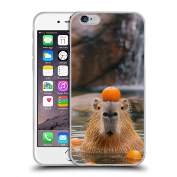 Пластиковый чехол на Iphone 6s с принтом Капибара с апельсином Пластиковый чехол на Iphone 6s с принтом Капибара с апельсином