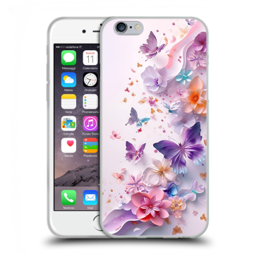 Пластиковый чехол на Iphone 6s  с принтом цветы бабочки
