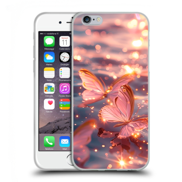 Пластиковый чехол на Iphone 6s с принтом бабочки розовые Пластиковый чехол на Iphone 6s с принтом бабочки розовые