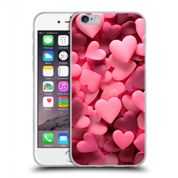 Пластиковый чехол на Iphone 6s с принтом розовые сердечки Пластиковый чехол на Iphone 6s с принтом розовые сердечки