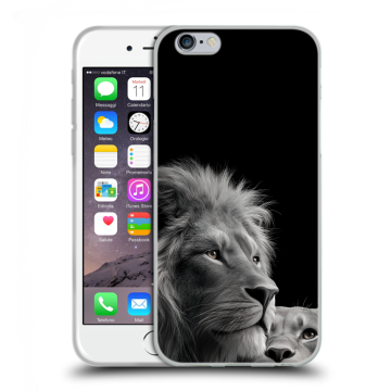 Пластиковый чехол на Iphone 6s  с принтом Лев кошки