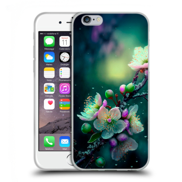 Пластиковый чехол на Iphone 6s  с принтом Цветы и мрамор