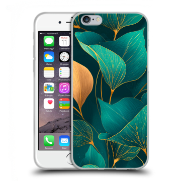 Пластиковый чехол на Iphone 6s  с принтом Листья и золото