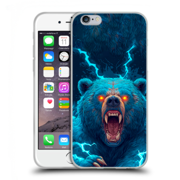 Пластиковый чехол на Iphone 6s  с принтом Медведь