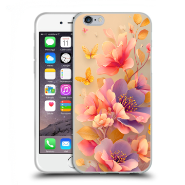 Пластиковый чехол на Iphone 6s  с принтом Цветы и бабочки