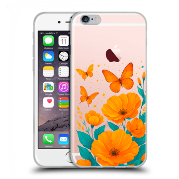 Пластиковый чехол на Iphone 6s  с принтом цветы бабочки