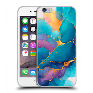 Пластиковый чехол на Iphone 6s  с принтом Мрамор блестки