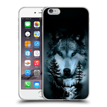 Пластиковый чехол на Iphone 6s Plus с принтом Лесной волк
