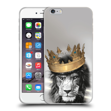 Пластиковый чехол на Iphone 6s Plus с принтом Лев с короной
