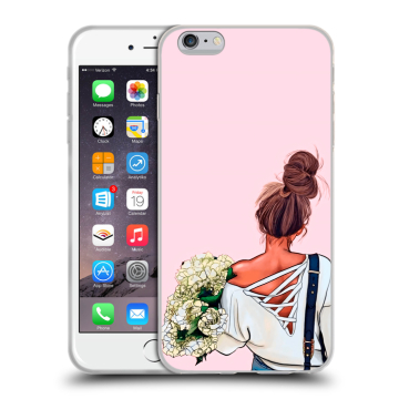 Пластиковый чехол на Iphone 6s Plus с принтом Девушка и букет