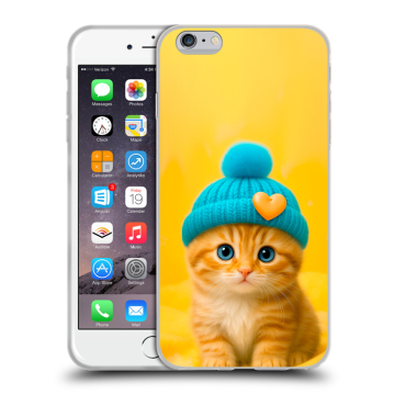 Пластиковый чехол на Iphone 6s Plus с принтом Котенок в шапке