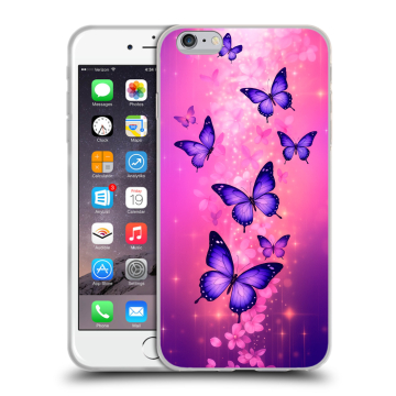 Пластиковый чехол на Iphone 6s Plus с принтом Бабочки Пластиковый чехол на Iphone 6s Plus с принтом Бабочки