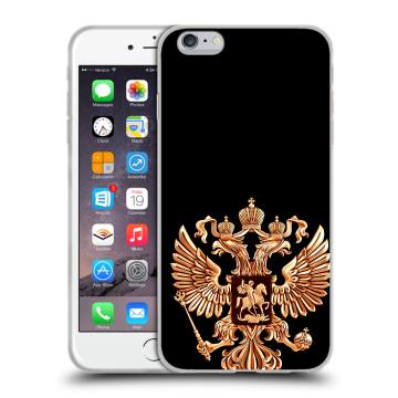 Пластиковый чехол на Iphone 6s Plus с принтом Герб России золотой Пластиковый чехол на Iphone 6s Plus с принтом Герб России золотой