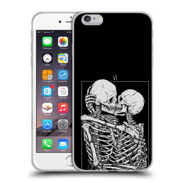 Пластиковый чехол на Iphone 6s Plus с принтом Поцелуй скелетов