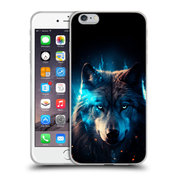 Пластиковый чехол на Iphone 6s Plus с принтом Волк ночной Пластиковый чехол на Iphone 6s Plus с принтом Волк ночной