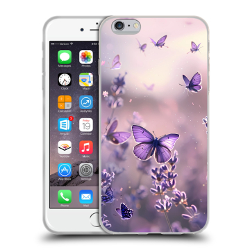 Пластиковый чехол на Iphone 6s Plus с принтом бабочки и лаванда Пластиковый чехол на Iphone 6s Plus с принтом бабочки и лаванда