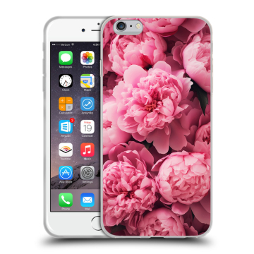 Пластиковый чехол на Iphone 6s Plus с принтом цветы пионы Пластиковый чехол на Iphone 6s Plus с принтом цветы пионы