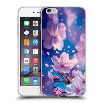 Пластиковый чехол на Iphone 6s Plus с принтом цветы бабочки Пластиковый чехол на Iphone 6s Plus с принтом цветы бабочки