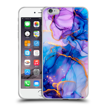Пластиковый чехол на Iphone 6s Plus с принтом синий мрамор Пластиковый чехол на Iphone 6s Plus с принтом синий мрамор