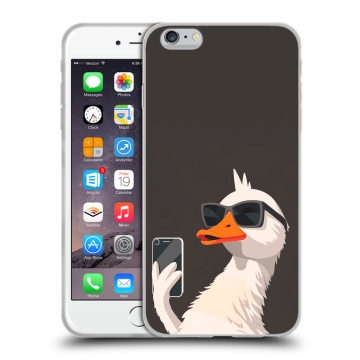Пластиковый чехол на Iphone 6s Plus с принтом утка в очках Пластиковый чехол на Iphone 6s Plus с принтом утка в очках