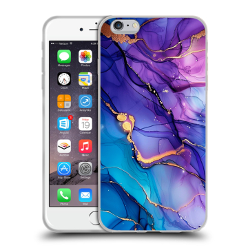 Пластиковый чехол на Iphone 6s Plus с принтом синий мрамор Пластиковый чехол на Iphone 6s Plus с принтом синий мрамор