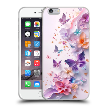 Пластиковый чехол на Iphone 6s Plus с принтом цветы бабочки Пластиковый чехол на Iphone 6s Plus с принтом цветы бабочки