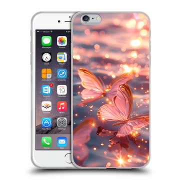 Пластиковый чехол на Iphone 6s Plus с принтом бабочки розовые Пластиковый чехол на Iphone 6s Plus с принтом бабочки розовые
