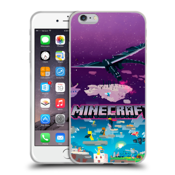 Пластиковый чехол на Iphone 6s Plus с принтом Майнкрафт Minecraft