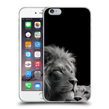 Пластиковый чехол на Iphone 6s Plus с принтом Лев кошки Пластиковый чехол на Iphone 6s Plus с принтом Лев кошки