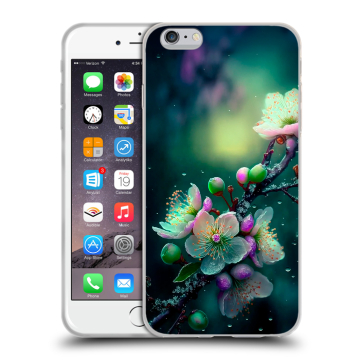 Пластиковый чехол на Iphone 6s Plus с принтом Цветы и мрамор Пластиковый чехол на Iphone 6s Plus с принтом Цветы и мрамор