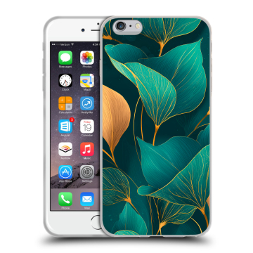 Пластиковый чехол на Iphone 6s Plus с принтом Листья и золото Пластиковый чехол на Iphone 6s Plus с принтом Листья и золото