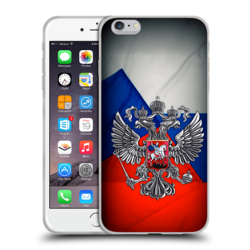 Пластиковый чехол на Iphone 6s Plus с принтом Флаг России Пластиковый чехол на Iphone 6s Plus с принтом Флаг России