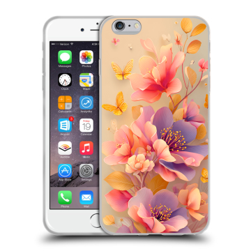 Пластиковый чехол на Iphone 6s Plus с принтом Цветы и бабочки Пластиковый чехол на Iphone 6s Plus с принтом Цветы и бабочки