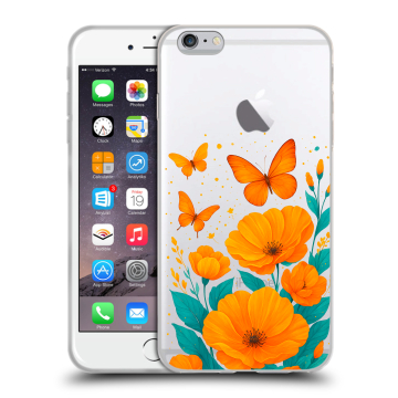 Пластиковый чехол на Iphone 6s Plus с принтом цветы бабочки Пластиковый чехол на Iphone 6s Plus с принтом цветы бабочки
