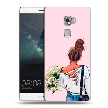 Пластиковый чехол на Huawei Mate S с принтом Девушка и букет