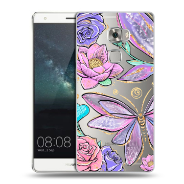 Пластиковый чехол на Huawei Mate S с принтом Бабочки и цветы Пластиковый чехол на Huawei Mate S с принтом Бабочки и цветы