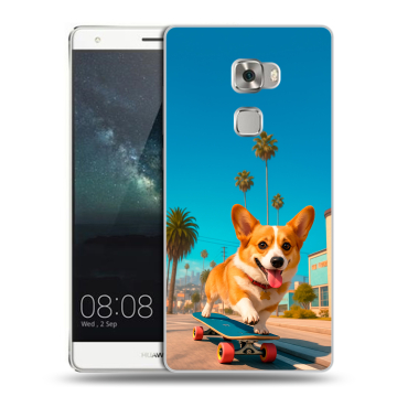 Пластиковый чехол на Huawei Mate S с принтом Корги на скейте Пластиковый чехол на Huawei Mate S с принтом Корги на скейте