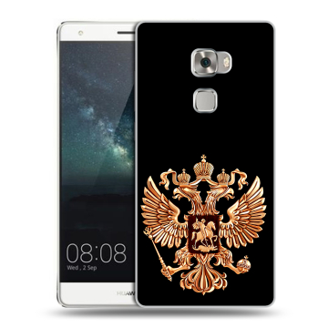 Пластиковый чехол на Huawei Mate S с принтом Герб России золотой