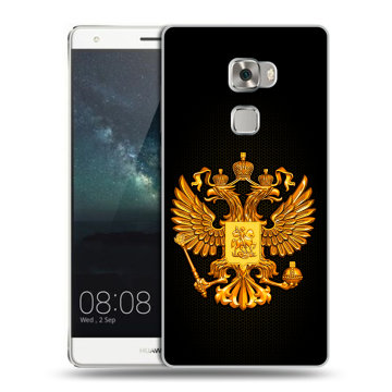 Пластиковый чехол на Huawei Mate S с принтом Герб России желтый Пластиковый чехол на Huawei Mate S с принтом Герб России желтый