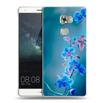 Пластиковый чехол на Huawei Mate S с принтом Голубые цветы Пластиковый чехол на Huawei Mate S с принтом Голубые цветы