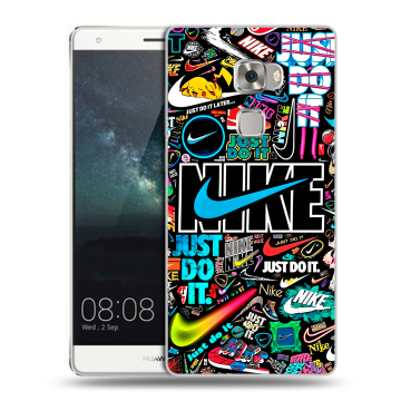 Пластиковый чехол на Huawei Mate S с принтом найк nike черный