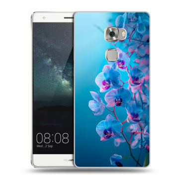 Пластиковый чехол на Huawei Mate S с принтом голубые орхидеи Пластиковый чехол на Huawei Mate S с принтом голубые орхидеи