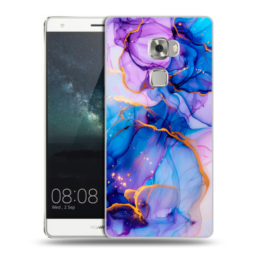 Пластиковый чехол на Huawei Mate S с принтом синий мрамор Пластиковый чехол на Huawei Mate S с принтом синий мрамор