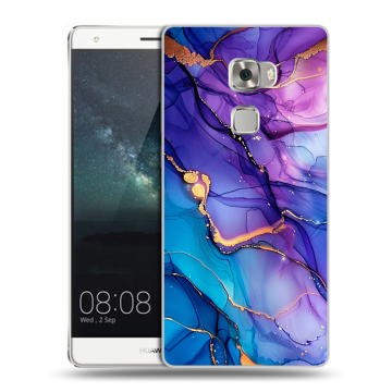 Пластиковый чехол на Huawei Mate S с принтом синий мрамор Пластиковый чехол на Huawei Mate S с принтом синий мрамор