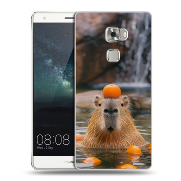 Пластиковый чехол на Huawei Mate S с принтом Капибара с апельсином